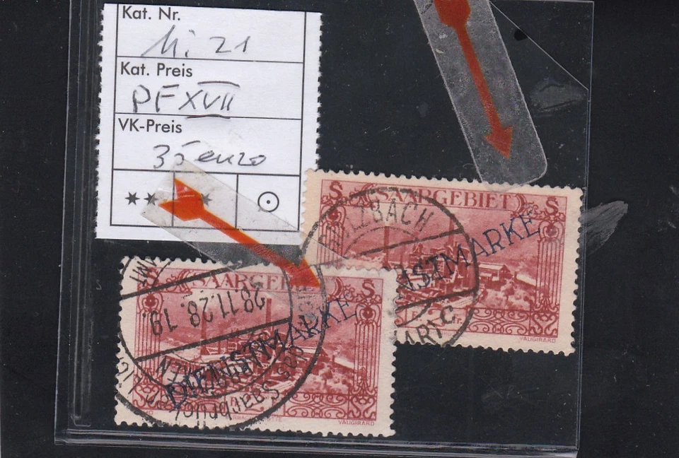 Lot Germany & Colonies 10 used , Vaiety Mi 21  XVII - 35 euro, Saar 6 - Image 1 of 1