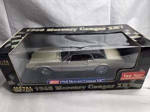 1968 MERCURY COUGAR XR7 GOLD WITH BLACK INTERIOR & BLACK VINYL TOP 1/18 SUN STAR - Picture 1 of 3
