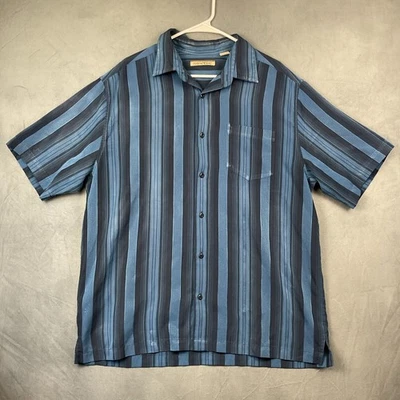 Camisa Havanera Guayabera Azul Para Hombre Talla XL Manga Corta Retiro Cuba Vacay Foto 1 de 4