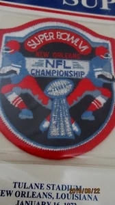 1972 NFL SUPER BOWL VI (6) Patch COWBOYS vs DOLPHINS Willabee & Ward - Picture 1 of 3
