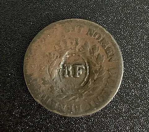 1767 Colonial Era French Colonies Sou "RF" Counterstamp Cover