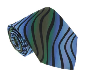 Missoni U0814 Blue/Green Bengal Stripe 100% Silk Tie - Picture 1 of 4