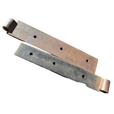 Vintage Barn Door Strap Hinges Hand Forged Iron Lot Of 2 Barn Gate • 14.84$