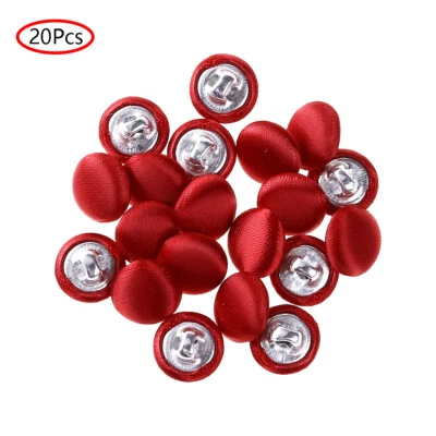 20Pcs Mini Buttons Satin Fabric Covered Buttons for DIY Crafts Blouses Coat - Image 1 of 3