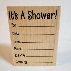 Stampabilities Rubber Stamp Shower Details Baby Wedding Party Celebrate 0R1051 - Picture 1 of 10