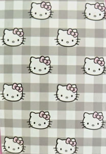 HELLO KITTY,GRAY,PINK,WHITE CHECKER POLYESTER SOFT PLUSH THROW BLANKET 60"X70" - Picture 1 of 7