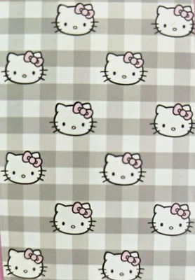 Hello Kitty, Grigio, Rosa, Bianco Checker Poliestere Morbido Peluche Coperta - Immagine 1 di 4