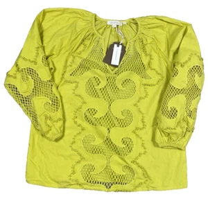 Anthropologie Forever That Girl ausgeschnittene XS gelbe Bluse neu mit Etikett ** LESEN - Bild 1 von 12