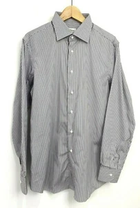 BRIONI Bordeaux Blue Striped Dress Shirt Long Sleeve 43 / 17 Regular Fit NWT - Picture 1 of 4