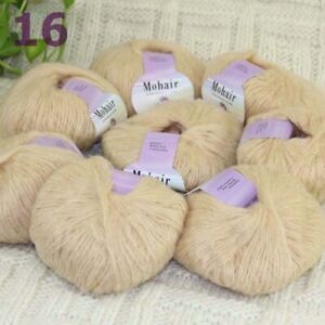 Sale 8Skeins X 25gr Soft Lace Crochet Acrylic Wool Mohair Wrap Hand Knit Yarn 16