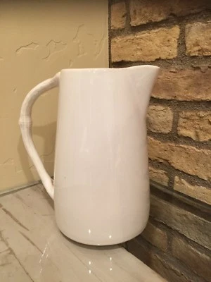 Pottery Barn Antler Handled Pitcher Stag Christmas Holiday Reindeer Serve New - Image 1 of 2