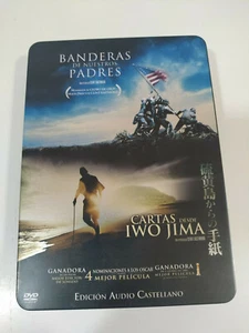 Banderas de Nuestros Padres Cartas Desde Iwo Jima Clint Eastwood Tin Box DVD Am - Imagen 1 de 8