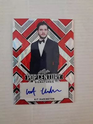Kit Harington /3 Red Wave Autograph Card 2022 Leaf Pop Century Game Of Thrones - Image 1 of 2