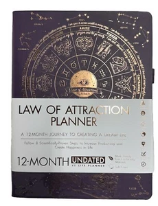 Purple Undated Law of Attraction Planner 12-MJourney To Creating A Dream Life - Picture 1 of 23