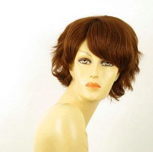 perruque femme 100% cheveux naturel châtain clair cuivré ref HELENE 30 - Picture 1 of 7