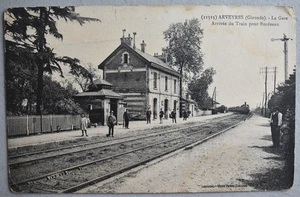 Arveyres Gironde Train Railroad Depot France Vintage 1900's Railway Postcard - Picture 1 of 5