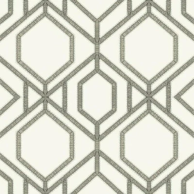 Papel de parede tropical sawgrass treliça branco/acastanhado, parafuso de 60 pés quadrados - Imagem 1 de 4