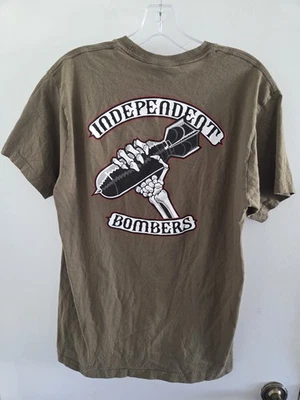 Independent Trucks RTB BOMBERS Skateboard T Shirt MILITARY GREEN Sz Medium  - Image 1 of 4