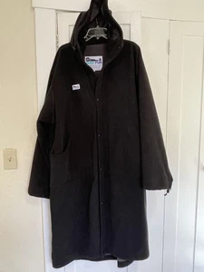 Surf Fur Black Hooded Fleece Swim Parka Size Xl - Picture 1 of 10