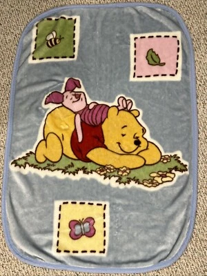 Manta de Bebé de felpa de lentón Winnie the Pooh Piglet Vintage 30x43 B12 Foto 1 de 4