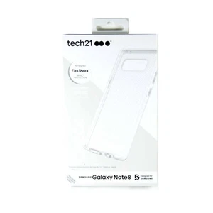 TECH21 EVO CHECK CASE FOR SAMSUNG GALAXY NOTE 8 FLEX SHOCK THIN CLR WHT T21-5760 - Picture 1 of 2
