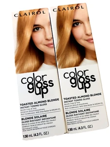 (2) Clairol® Color Gloss Up TOASTED ALMOND BLOND Instant Toning Gloss 4.3 FL OZ - Picture 1 of 4