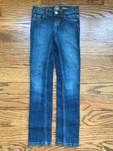 So Girls Skinny Adjustable Waist Blue Jeans Size 8 Slim EUC - Picture 1 of 3