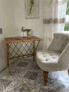 22 ⚜️ Pretty Vintage Rattan Wicker Desk Harness - Picture 1 of 9