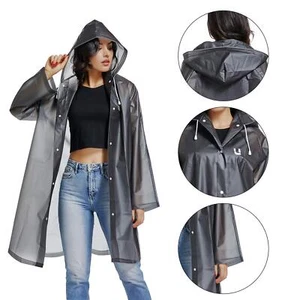 UNIQUEBELLA Waterproof EVA Raincoat Jacket Ponch Hooded Rain Cape Hiking Outdoor - Picture 1 of 6