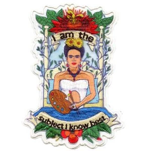 Frida Kahlo Subject Patch Self Portrait Parrot Sublimated Embroidered Iron On - Picture 1 of 2