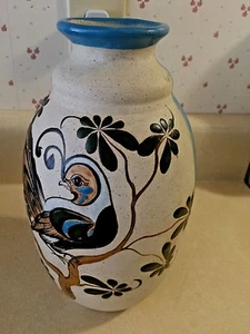 Mexico Pottery Bird Vase Tonala?? 10 inches Tall - Picture 1 of 7