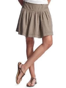 GAP 08 Sold out tan khaki shirred yoke pleated skirt 12 knee lengh - Picture 1 of 1