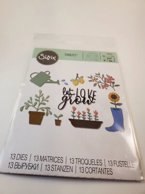 Juego de troqueles Sizzix Thinlits Let Love Grow Gardening 13 piezas nuevo Foto 1 de 2