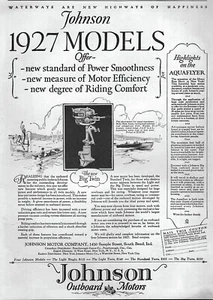 Anuncio impreso original de motor fueraborda Johnson Big 1927 motor doble doble doble - Imagen 1 de 1