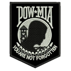 Große POW MIA Militär Armee Marine Luftwaffe Marines USCG taktischer Haken und Schleife Mo - Bild 1 von 1
