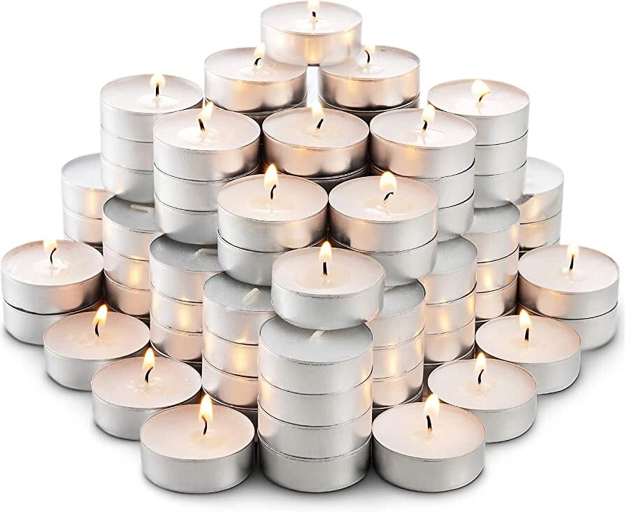 Velas Tealight - Pacote com 50 velas Tea Lights a granel - Tealights brancas - Imagem 1 de 1