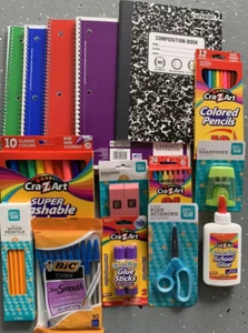 Schulbedarf Konvolut Buntstifte Marker Stifte Stifte Notizbücher und mehr - Bild 1 von 10
