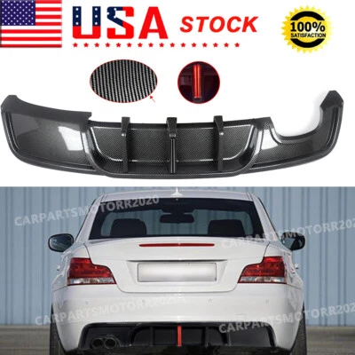 FOR 2007-2013 BMW 1 SERIES E82 COUPE M SPORT REAR DIFFUSER WITH LED CARBON LOOK Foto 1 de 4