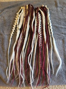 FULL SET SINGLE/DOUBLE ENDED DREADLOCK EXTENSIONS BLONDE/BURGANDY HANDCRAFTED - Picture 1 of 5