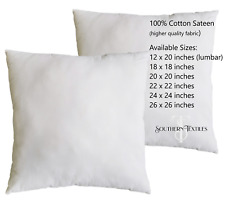 Throw Pillow Inserts High Quality 100% Cotton Sateen 12','18', 20', 22', 24',26'