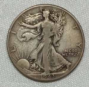 1943 Walking Liberty 90% Silver Half Dollar 50c US Coin - Picture 1 of 2