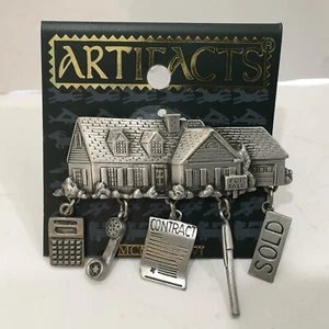 1 Artifacts JJ Jonette Jewelry Brooch Pin Realtor Escrow Tools Selling Carded   - Picture 1 of 3