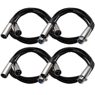 4 Pack of 5 Foot 1 XLR Female to 2 XLR Male Splitter Patch Cables Pro Audio Cord - Image 1 of 4