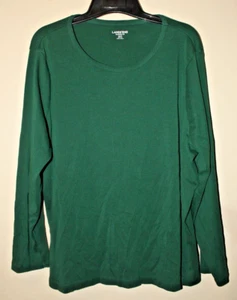 Lands End T Shirt Womens 2X/P (20W-22W) Forest Green Shaped Fit Stretch - Picture 1 of 4