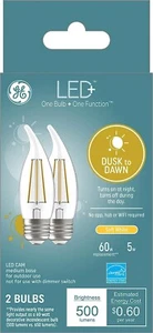 GE LED+ Dusk to Dawn LED Light Bulbs with Sunlight Sensor, Automatic On/Off - Picture 1 of 6
