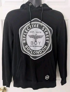 Boy London UK 1976 Reflective Street Hoodie Men's Medium Black - Picture 1 of 13