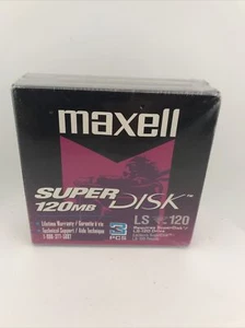 Vintage Maxell SuperDisk 120MB 3 Pack LS-120 Diskettes 3M New Sealed - Afbeelding 1 van 4