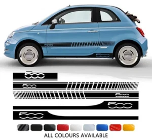 Fits Fiat 500 side racing stripes stickers,decals,graphics. * Any Colour - Picture 1 of 5