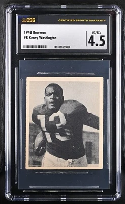 1948 Bowman #8 Kenny Washington Los Angeles Rams – Rookie Card - CSG 4.5 VG/Ex+ - Image 1 of 2