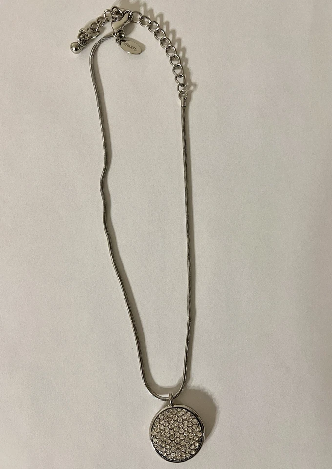 COLLAR COLGANTE Y CADENA CHICO'S CRISTAL PLATEADO MODA Foto 1 de 4